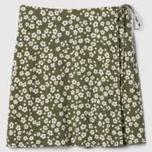 GAP Factory Olive Print Tie-Waist Mini-skirt/NWT/S
